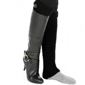 Knit long leg warmers - Black
